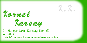 kornel karsay business card